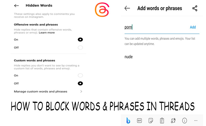 Block Words Threads