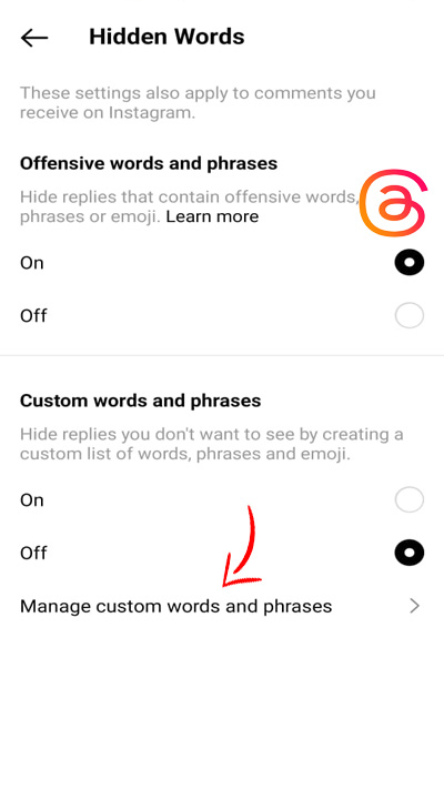 Block Words or Phrases on Threads App